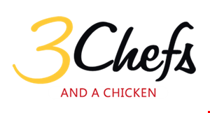 Product image for 3 Chefs and A Chicken free small chefen with the purchase of any large chefen. 