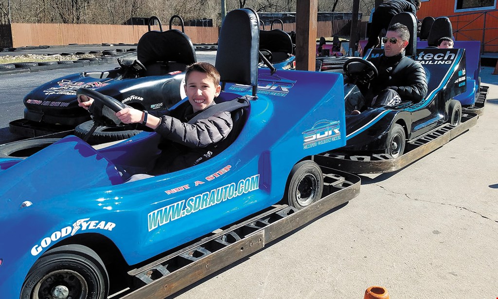 Product image for GO-KART TRACK INC. $25 OFF Pizza Party Valid anytime. Minimum 11 guests. BIRTHDAY KID IS FREE.