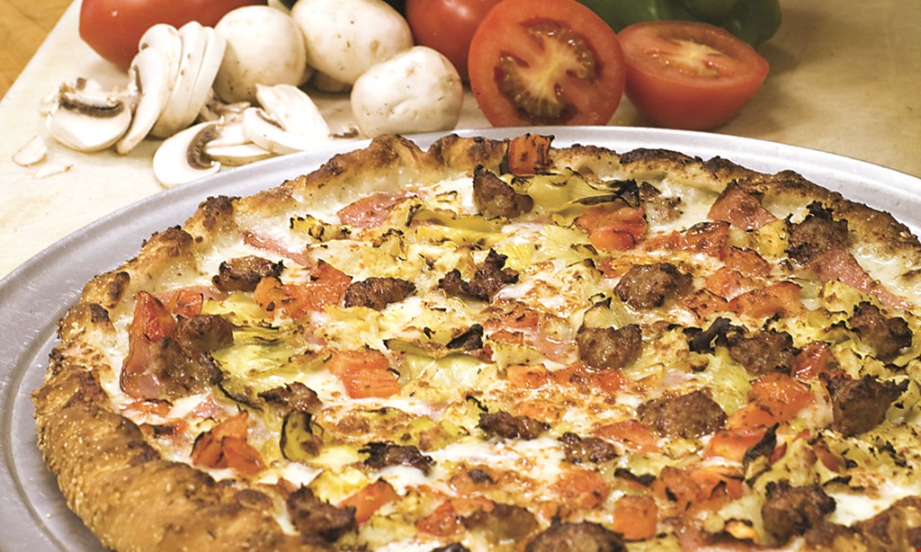 Product image for PIZZA EXPRESS Extra large pizza with 3 toppings $19.99 +TAX $19.99 or 2 for $29.99+tax