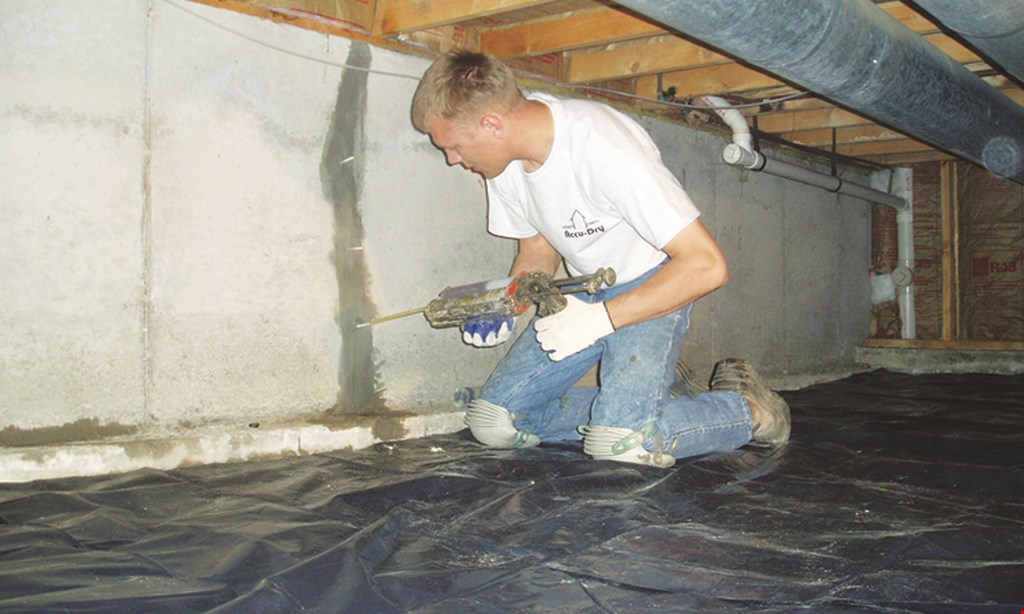Product image for Accu-Dry $100 Off concrete crawlspace or basement waterproofing