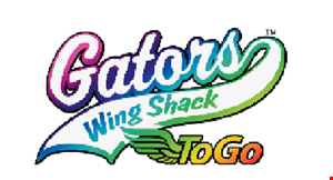 Product image for Gators Wing Shack 10%ON ENTIRE FOOD BILL EXCLUDES ALCOHOL CASH ONLY. 