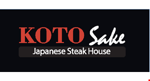 Product image for Koto Sake Japanese Steak House $10 off your entire check of $60 or more dine in or take-out. 