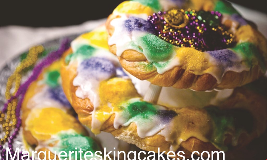 Product image for Marguerite's Cakes $2 off Any In-Store Purchase of One King Cake.
