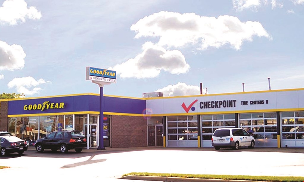 Product image for Checkpoint Tire Centers $5 off $20-$99. $15 off $100-$199. $25 off $200-$299. $35 off $300-$399. $45 off $400-$499. $50 off $500+. . 
