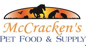 Product image for McCracken's Pet Food & Supply $5 OFF any purchase of $25 or more (does not apply to tick & flea medication).