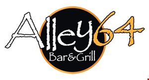 Product image for Alley 64 Bar & Grill $10 off any purchase of $50 or more.