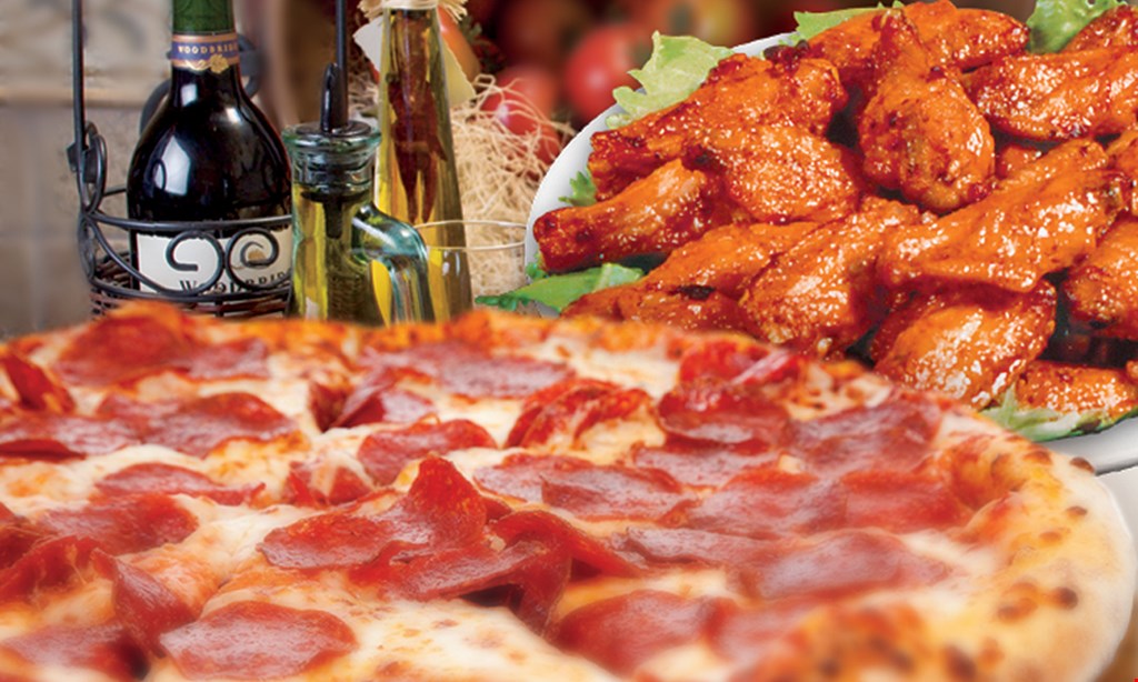Product image for Milano Pizza $18.99 +tax medium 14” cheese pizza + 10 boneless chicken wings.
