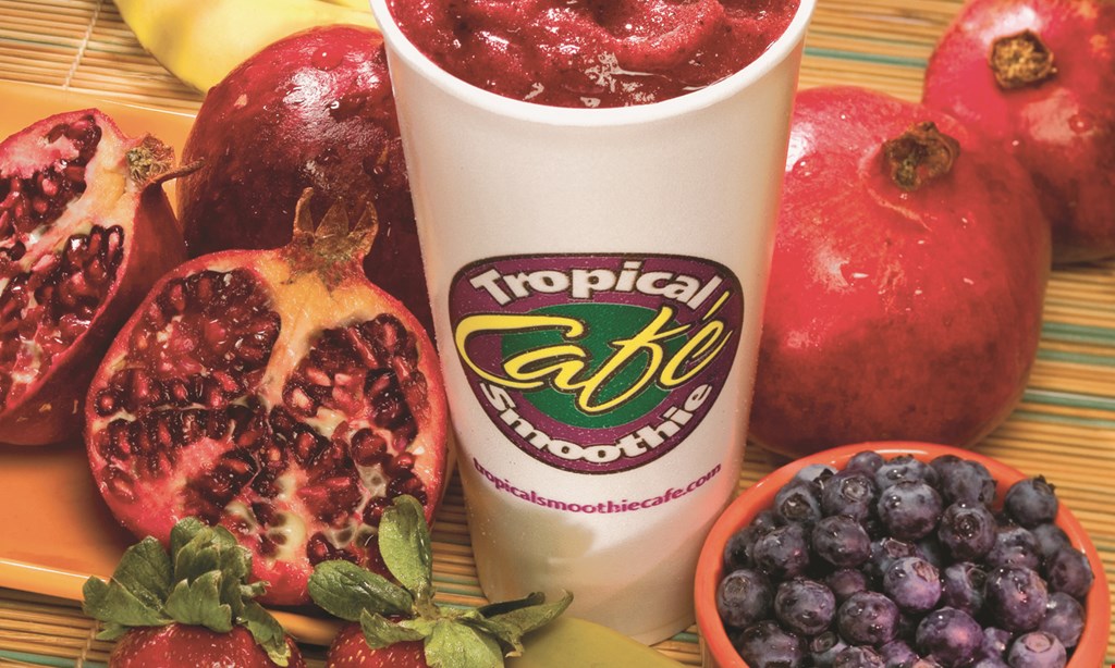 Product image for TROPICAL SMOOTHIE CAFE Free smoothie purchase any smoothie & get a second of equal or lesser value free.