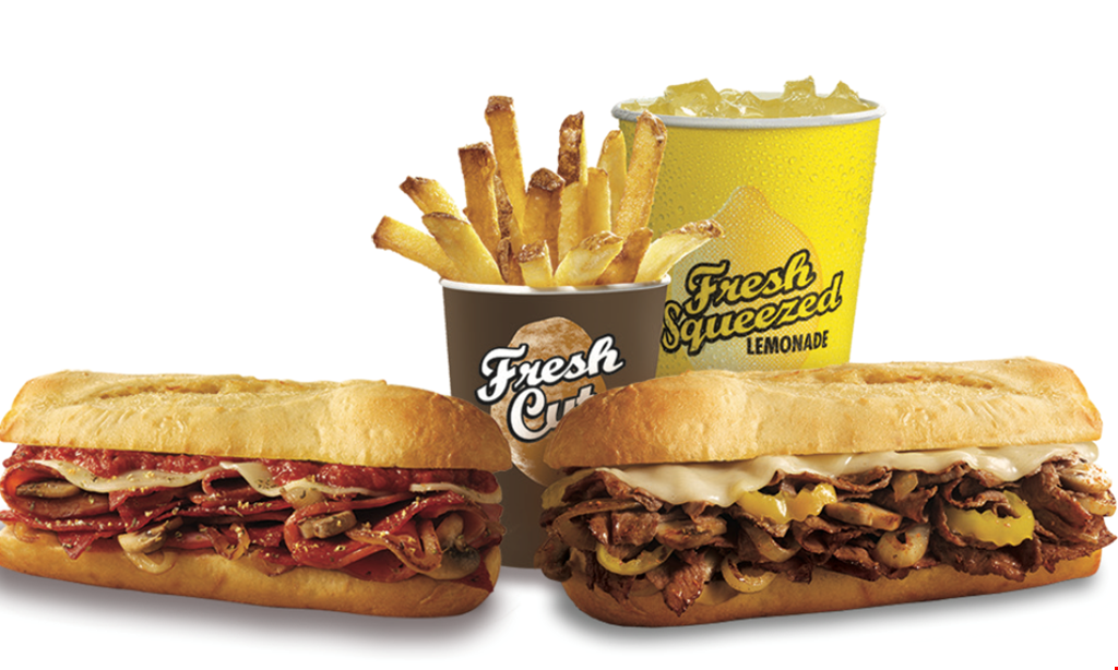 Product image for PENN STATION EAST COAST SUBS- Raleigh, Falls of Neuse Rd. Location Only free sub of equal or lesser value with the purchase of 1 medium fresh cut fries & 2 drinks(soda, tea, or fresh squeezed lemonade)