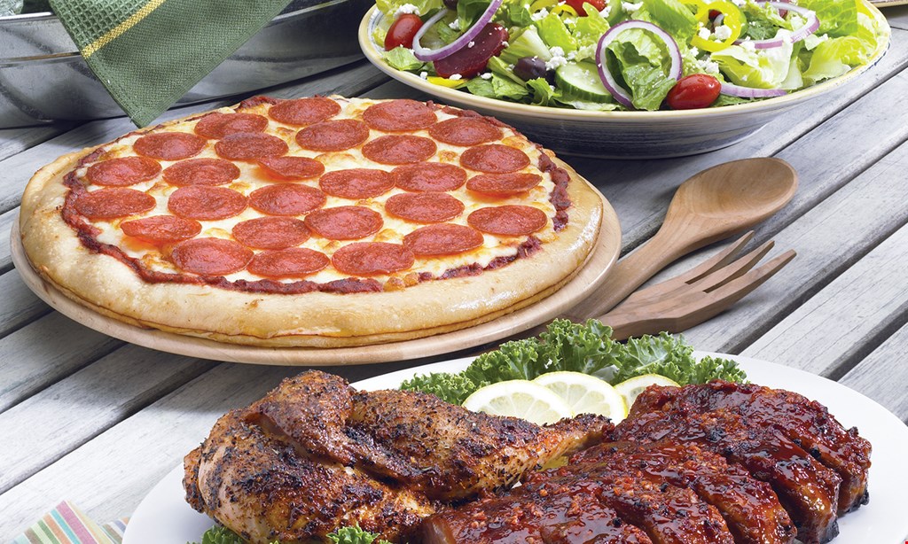 Product image for O's American Kitchen $28.99 2 bowls of pasta with choice of sauce, medium cheese pizza, medium Greek salad or Caesar salad & breadsticks