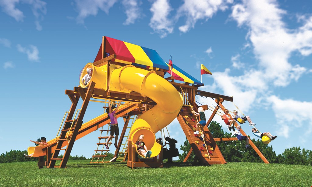 Product image for Swings-N-Things $300 Off Rainbow playsets. 
