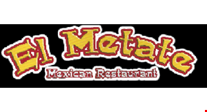 Product image for El Metate Mexican Restaurant $4 OFF any purchase of $40 or more.