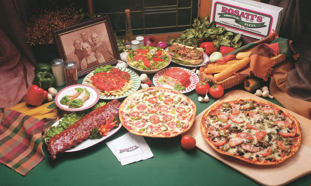 Product image for Rosati's Pizza Buy one pizza get one 50% off (equal or lesser value).