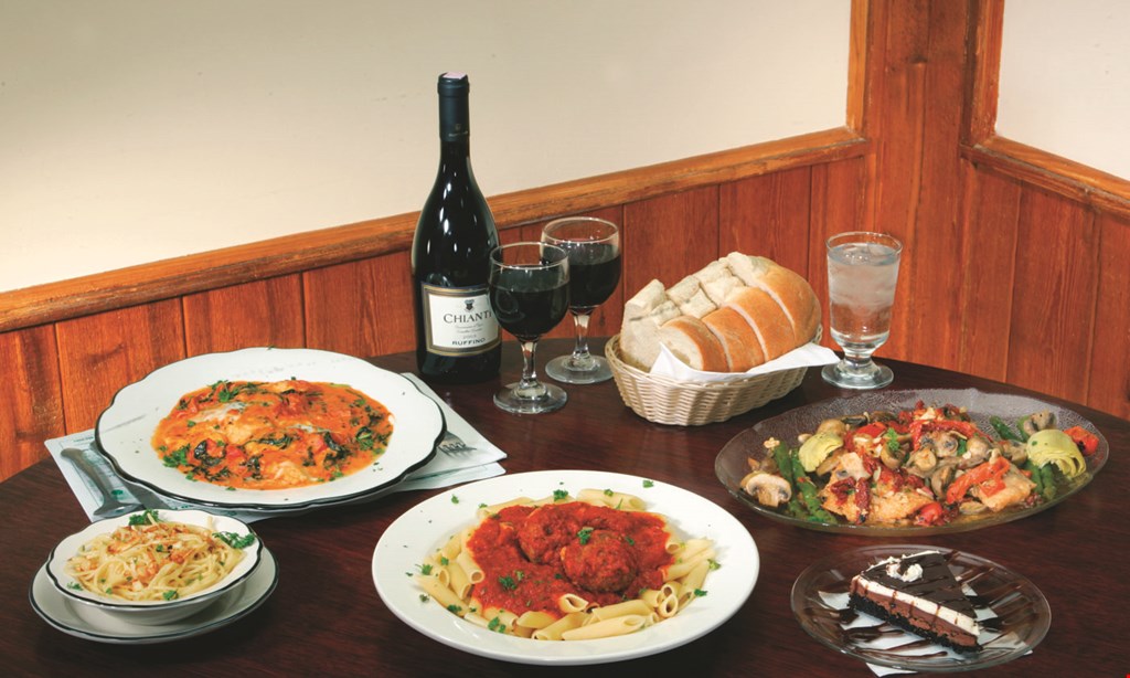 Product image for Taormina Trattoria Family Value Pack Special. $40 Includes: hot appetizer or pizza, salad, choice of 1/2 tray dinner over pasta, 2 desserts and homemade bread.