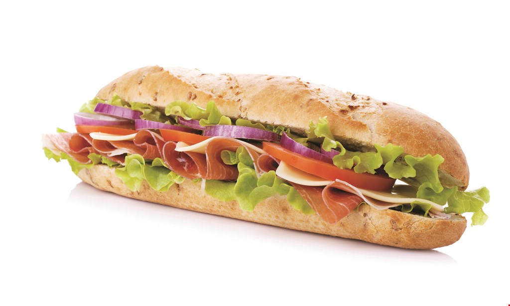 Product image for Jersey Mike's Subs Free regular sub, *with purchase of regular sub & (2) 22oz fountain drinks. 