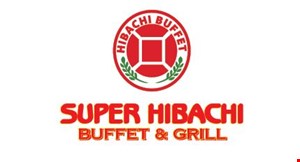 Product image for SUPER   HIBACHI BUFFET 50% off adult buffet buy 1 reg. adult buffet & 2 drinks, get 2nd 50% off (maximum: buy 4 adult buffets & 4 drinks, get 1 free). 