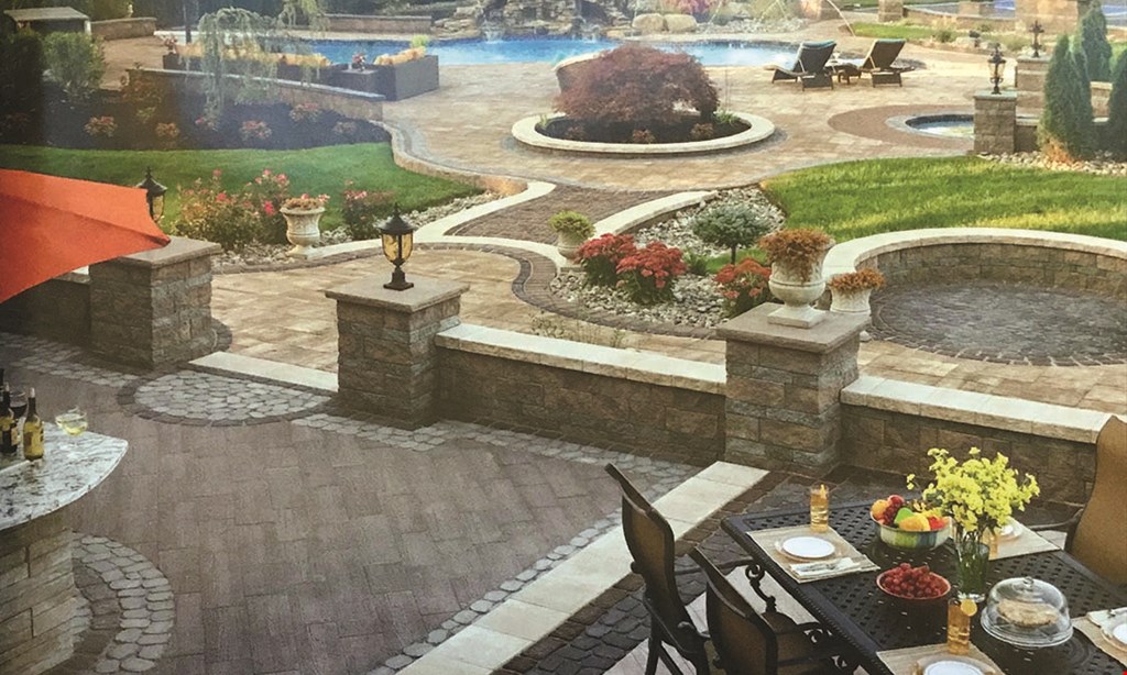 Product image for Cousins Garden Design $9,995 for 15’ x 20’ paver patio with firepit.