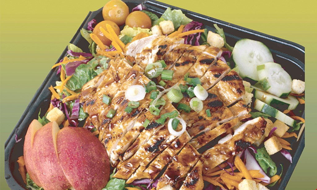 Product image for Waba Grill Free chicken bowl with the purchase of any regular plate and two fountain drinks. 