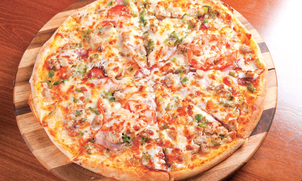 Product image for CARLUCCIS  PIZZA $20.99 2 large cheese pizzas toppings additional. 