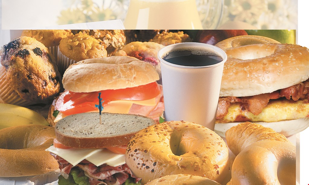 Product image for 3 Men & a Bagel Free 5 bagels with purchase of 12 bagels.