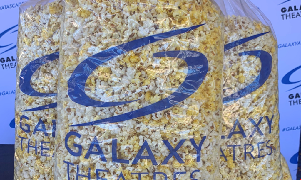 Product image for Galaxy Theatre Atascadero Free $25 gift card with purchase of $25 giant fresh bag of popcorn