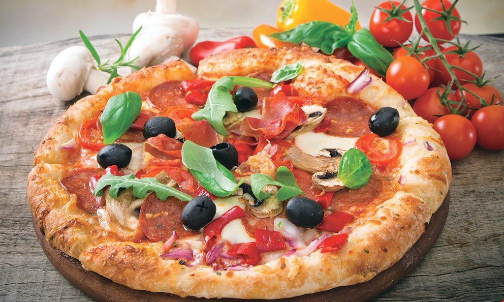 Product image for Olive Oil's Pizzeria $10.99 + tax large 1-topping pizza. 