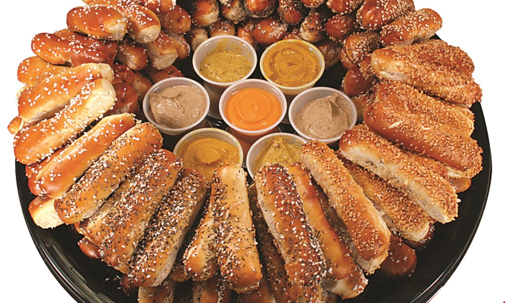Product image for PHILLY PRETZEL FACTORY $5 OFF LARGE TRAY. 