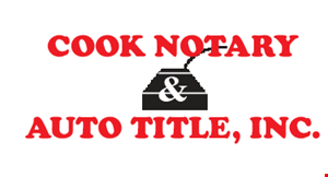 Product image for Cook  Notary & Auto  Title $3 OFF driver’s license renewal. 