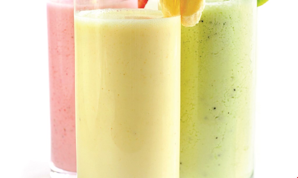 Product image for Yoyo Juice $9 small wrap & small smoothie. 
