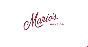 Product image for Mario's since 1954 $5.00 off any purchase of $30 or more. $10.00 off any purchase of $60 or more. 