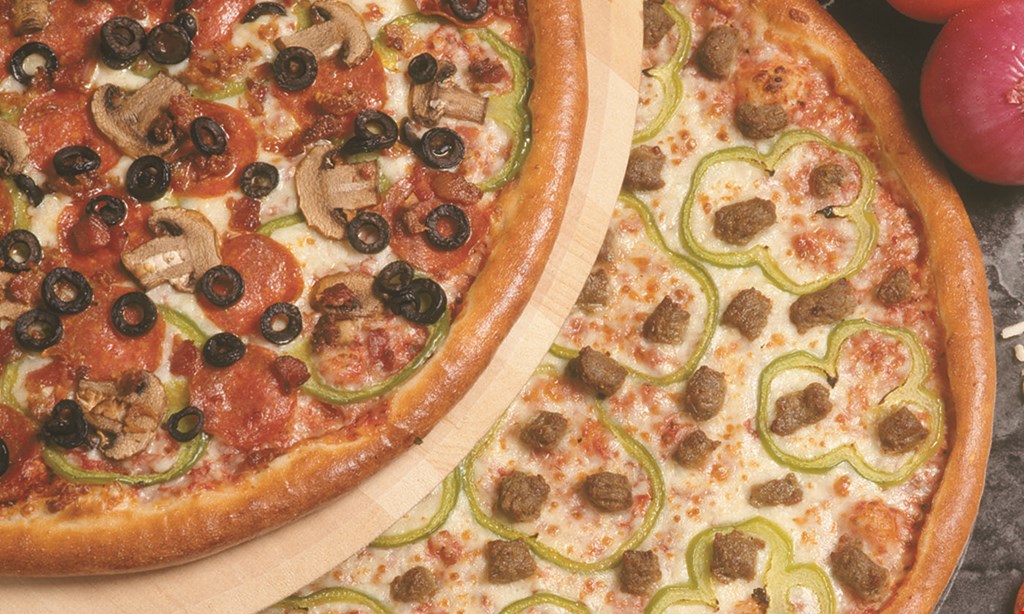 Product image for Big Cheese Pizza & Grinders 50% off pizza buy 1 pizza, get the 2nd pizza of equal or lesser value 50% off. 