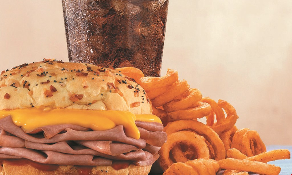 Product image for Arby's For $5 Enjoy A Double Roast Beef Sandwich. 