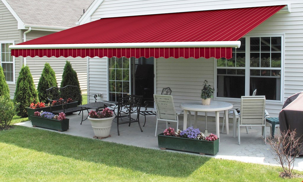 Product image for Champs Fire & Shade FREE motor with purchase of deck or patio awning. 