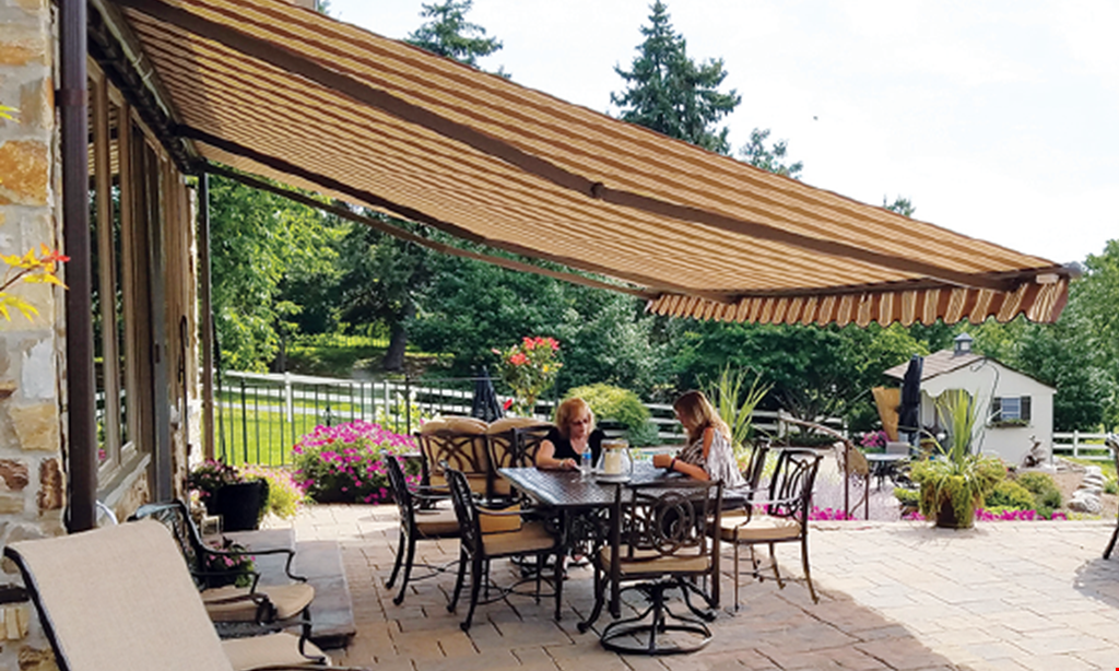 Product image for Champs Fire & Shade FREE motor with purchase of deck or patio awning.