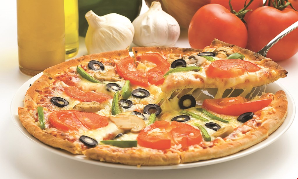 Product image for PIZZA MARSALA $20.99 lg. 12 cut 16” pizza & dozen split jumbo wings. 