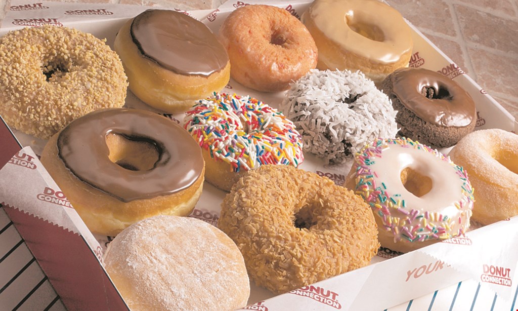 Product image for Donut Connection Freedonuts buy 1/2 dozen donuts, get 1/2 dozen free. 