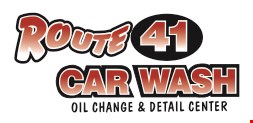 Product image for Route 41 Car Wash $5 OFF WHOLE 9 YARDS THE WORKS WASH PLUS... • HOT WAX • SHOWROOM SHINE • DASH & DOORS ARMOR ALL.