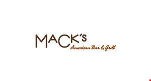 Product image for Mack's American Bar & Grill $10 OFF orders over $50 (dine in or pick-up). 