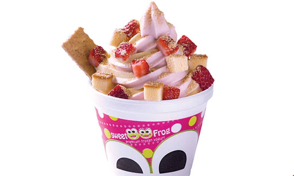 Product image for SWEET FROG free frozen yogurt/ice cream buy 1 size frozen yogurt, get 2nd of equal or lesser value free max value $3.00 