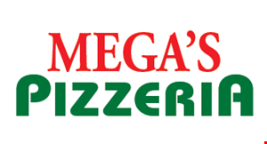 Product image for Mega's Pizza 1/2 OffPizzaBuy One Pizza, Get 2nd Pizza of Equal or Lesser Value 1/2 off. 