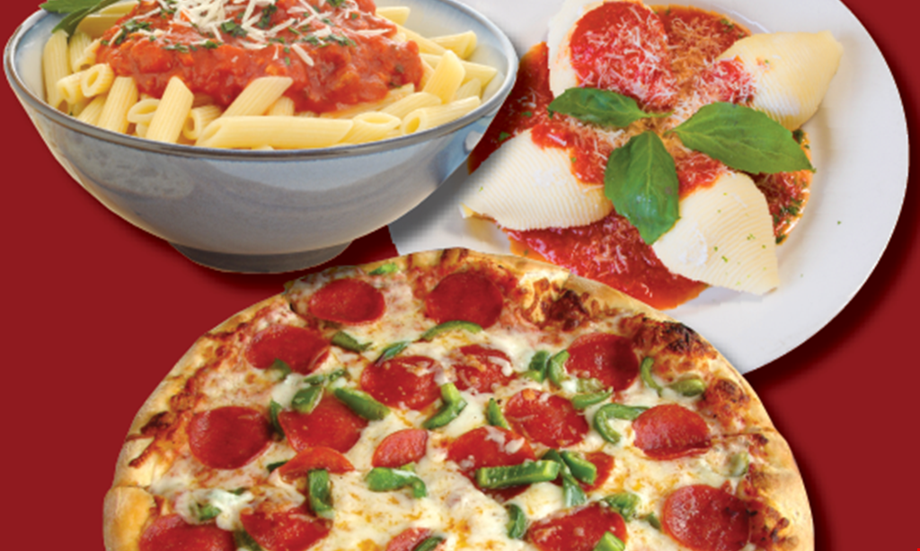 Product image for Mega's Pizza 2 Can Dine For $28.99 2 Dinners, 2 Salads And 2 Garlic Breads