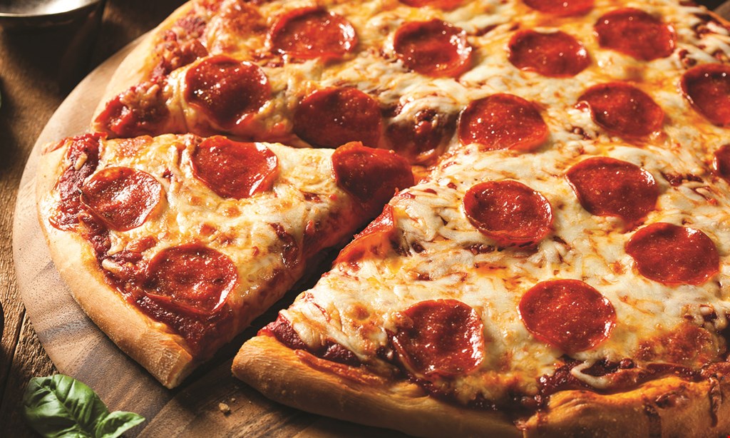Product image for I Love NY Pizza Delmar $7.95 6-cut 14-inch cheese pizza Plus 1 free topping