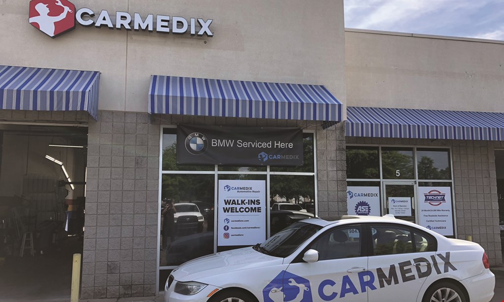 Product image for CARMEDIX OIL CHANGE SPECIAL Synthetic Oil Change $27.95 Includes FREE Seasonal Check-Up: • Brake Check • All Fluid Levels Check • Suspension Check • Lights Check • Belts & Hoses Check • Radiator and Coolant Check • Tire Safety Check.