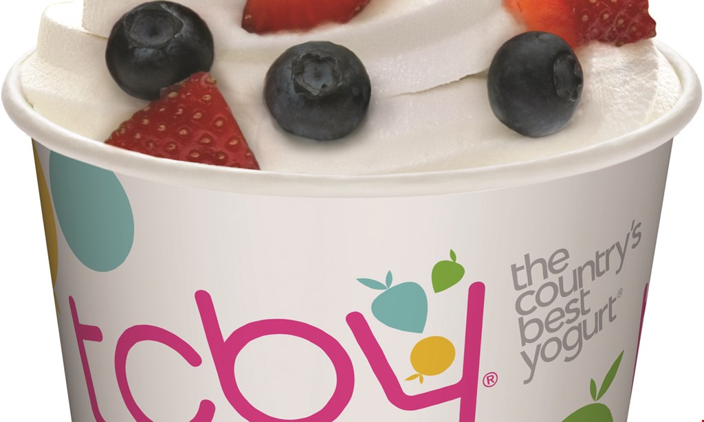 Product image for TCBY Oswego 50% off 1 cup of yogurt  buy 1 cup of yogurt, get second of equal or lesser value 50% off (max. $5 off).
