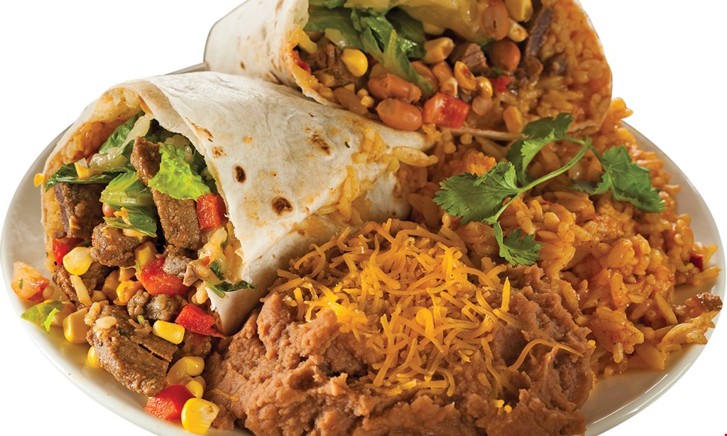 Product image for Burrito Express Buy 2 Burritos, Get 1 FREE of equal or lesser value. 