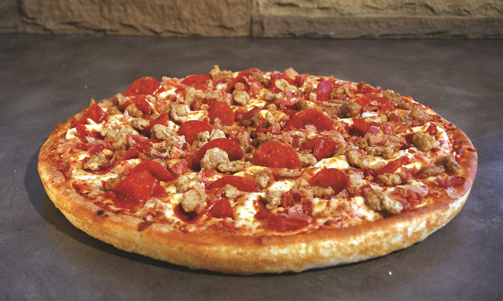 Product image for East of Chicago Pizza 3-TOPPING AUTHENTIC CHICAGO STYLE™ PIZZA Available in Medium only. Does not include Specialty Pizzas. $14.99.