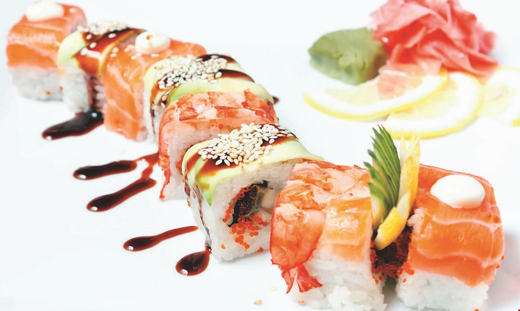 Product image for KOJI JAPANESE STEAKHOUSE & SUSHI BAR 50% OFF sushi rollbuy 1 sushi roll, get the 2nd sushi roll of equal or lesser value 50% off dine in only