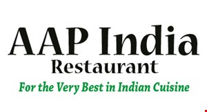 Product image for AAP India Restaurant $3 OFF dinner buy 1 dinner at reg. price & get $3 off 2nd dinner of equal or lesser value. 