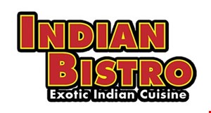 Product image for INDIAN BISTRO Exotic Indian Cuisine $4.00 OFF Any Purchase Of $25 Or More $6.00 OFF Any Purchase Of $40 Or More