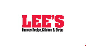 Product image for Lee's Famous recipe, Chicken & Strips $5.99 PLUS TAX  3-PIECE  DINNER • 3 Pieces of Chicken, Mixed • 2 Side Dishes • 1 Biscuit SAVE $2.00.